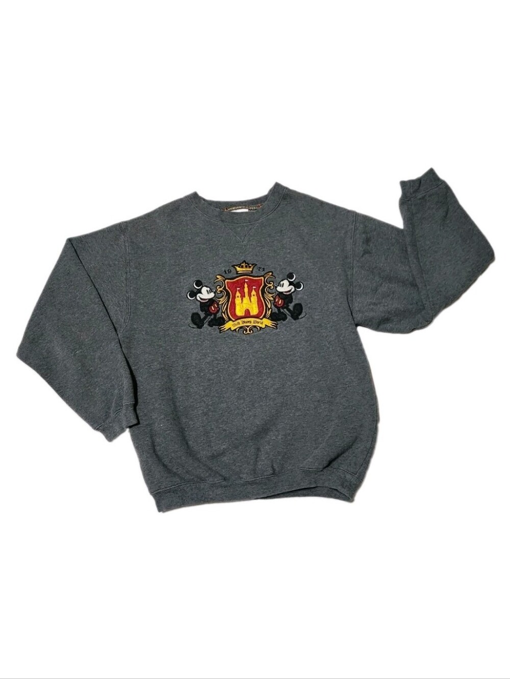Vintage Walt Disney World Sweatshirt Embroidered 1971 Mickey Mouse Men's Small